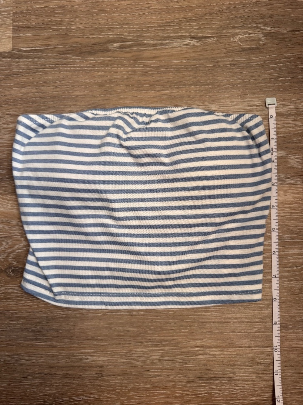 New junior womens blue and white striped tube top